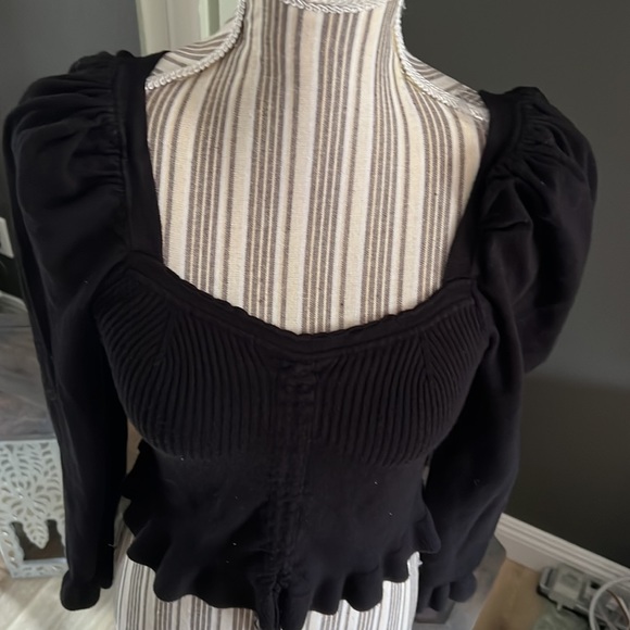 π₯1 hour sale. Zara, black crop sweater top, medium - Picture 3 of 5
